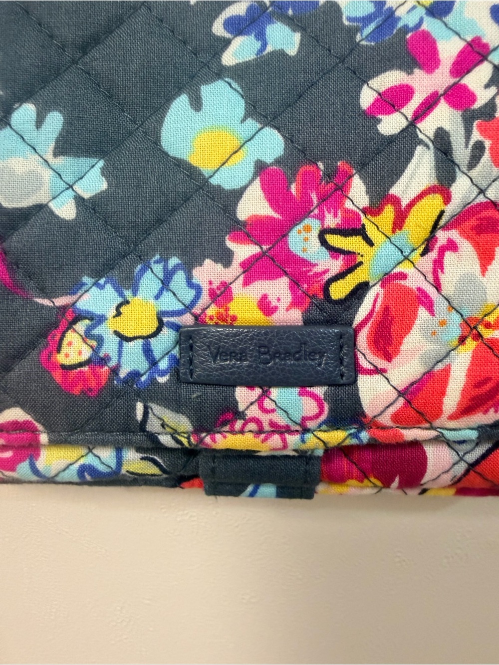 Vera Bradley Quilted Floral Crossbody in Navy with Bright Multi